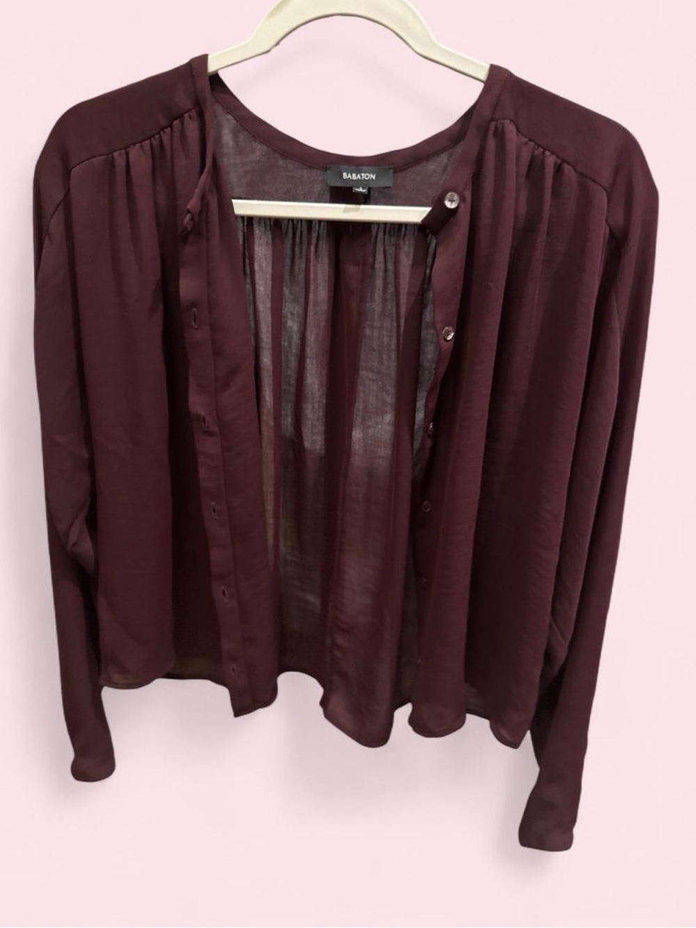 Babaton - Women's Wine Button-Front Blouse